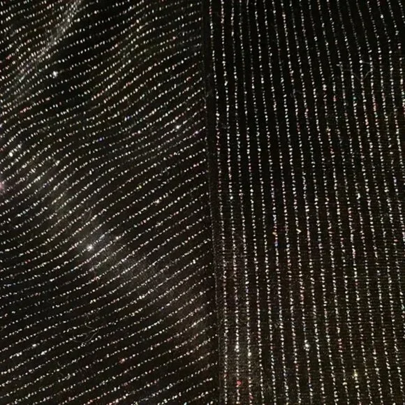 Altar'd State Shimmering Black Stretch Velvet Long Sleeve Mini Dress - Picture 5 of 7